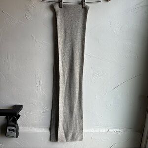 State Cashmere The Unisex Cashmere Ribbed Scarf Grey Minimalist Luxury 7”x76”